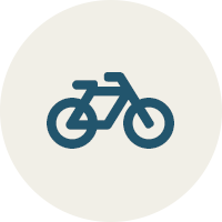 blue icon of a bike