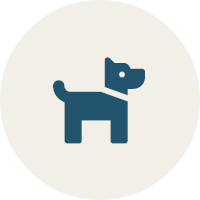blue icon of a dog
