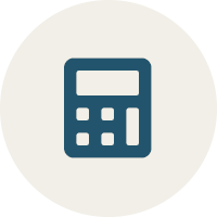 blue icon of a calculator